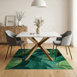 Abstract Area Lush Green Leaves Abstract Area Rug