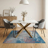 Teal Coral Reef Coastal Area Rug
