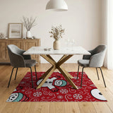Festive Snowman Cartoon Area Rug