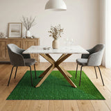 Green Diagonal Split Shag Area Rug