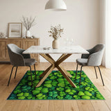 Lush Four-Leaf Clover Green Area Rug