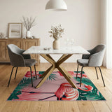 Pink Flamingo Paradise Area Rug