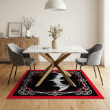 Ornate Gothic Bat Area Rug