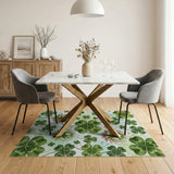 Whimsical Green Clover Shamrock Area Rug