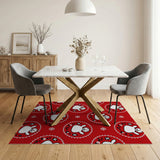 Jolly Cartoon Snowmen Red Area Rug