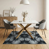 Starburst Geometric Grey Area Rug