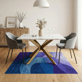 Purple Ombre Wave Abstract Area Rug