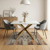 Southwestern Geometric Distressed Area Rug