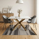 Modern Abstract Wave Neutral Area Rug