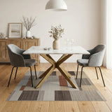 Modern Geometric Block Stripe Area Rug