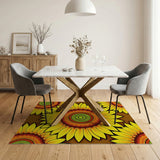 Mandala Sunflower Boho Area Rug