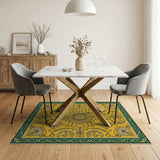 Golden Sunflower Baroque Area Rug