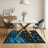 Cosmic Blue Music Notes Area Rug