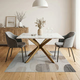 Modern Abstract Geometric Beige Area Rug