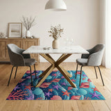 Playful Seashell Starfish Ocean Area Rug