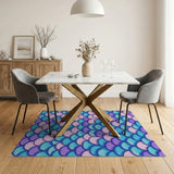 Mermaid Scales Area Rug - Pink Purple Teal