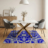 Intricate Blue Persian Floral Area Rug