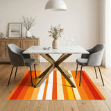 Orange Horizontal Stripe Geometric Rug