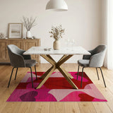 Bold Overlapping Hearts Geometric Area Rug