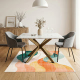 Abstract Area Multi-color and Patterns Abstract Wave Multi-Color Area Rug