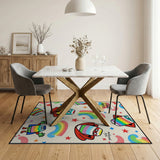 Rainbow Superhero Sock Heroes Kids Rug
