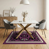 Pink Ornate Pink Mandala Floral Area Rug