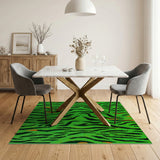Bold Green Tiger Stripe Area Rug