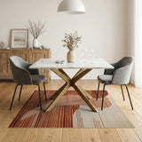 Terracotta Wavy Abstract Area Rug