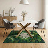 ODIKA Washable Green Forest Map Artistic Area Rug - Low Pile Non-Slip