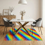 Multi-color and Patterns Rainbow Mountain Peaks Area Rug