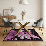 Pink Pixel Fairy Wings Butterflies Area Rug