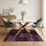 Purple Patchwork Geometric Area Rug