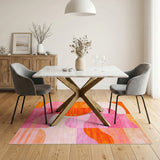 Multi-color and Patterns Vibrant Abstract Orange Pink Area Rug