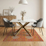 Sunburst Orange Southwestern Geometric Area Rug