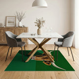 Highland Cow Head Green Area Rug