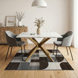 Geometric Modern Geometric Neutral Area Rug