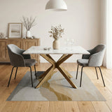 Abstract Layered Mountain Beige Area Rug