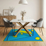 Yellow Letter A Cartoon Kids Area Rug