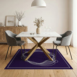 Purple Wavy Abstract Ring Area Rug