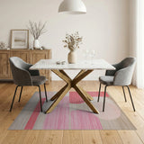 Bold Pink Red Geometric Modern Area Rug