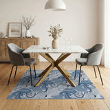 Abstract Area Swirling Blue Waves Abstract Area Rug