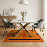 Orange Basketball Court Orange Area Rug
