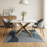 Abstract Blue Teal Overlapping Circles Area Rug