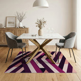 Purple Pink Geometric Diagonal Stripe Rug