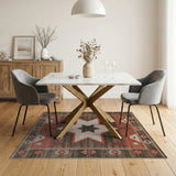 Southwestern Red Star Geometric Area Rug