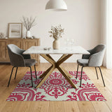 Exquisite Red Floral Medallion Persian Rug