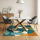 Coastal Teal Sea Turtle Area Rug