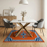 Orange Vibrant Orange Persian Medallion Area Rug