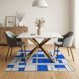 Geometric Modern Blue Geometric Abstract Area Rug