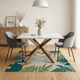 Cute Jungle Animals Area Rug with Lion Giraffe Elephant